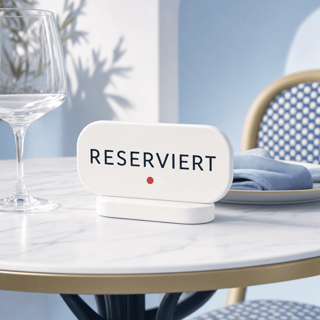 Reserviert-Schild auf einem Restauranttisch